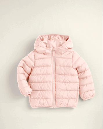 Baby Girl Midweight Packable Puffer - Pink, 